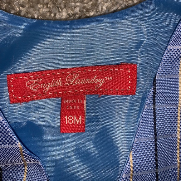 BRAND NWT English Laundry Blue Plaid Dress top 18M - Picture 10 of 12